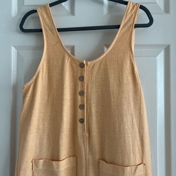 FP- Free People Beach peach jumpsuit with pockets. Cotton. NWOT. Size XS. - Picture 9 of 10